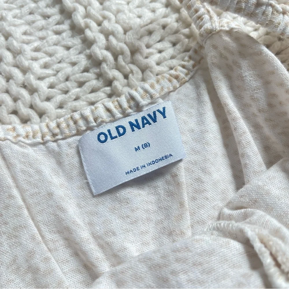 Old Navy Ivory Ruffled Girl's Romper Medium (8)